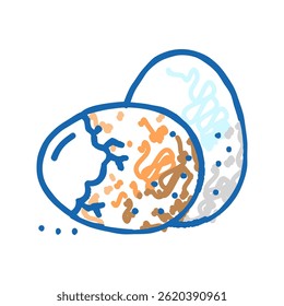 egg farm hen doodle icon sketch vector. egg farm hen sign. isolated symbol illustration