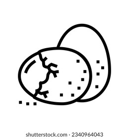 egg farm hen line icon vector. egg farm hen sign. isolated contour symbol black illustration
