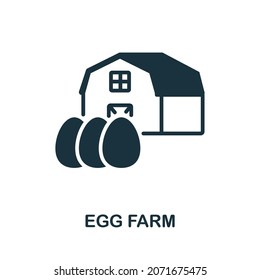 Egg Farm icon. Monochrome sign from farming collection. Creative Egg Farm icon illustration for web design, infographics and more