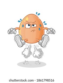  egg  fart jumping illustration. character vector