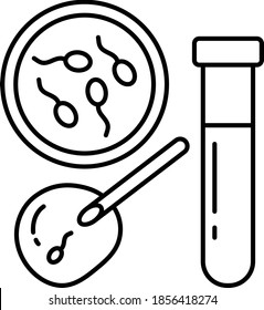 Egg Fertilization Process Concept, Test Tube Vector Icon Design, In Vitro Fertilization Symbol on White Background, Pregnancy and obstetrician Sign,