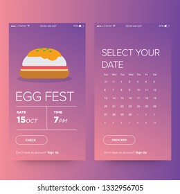Egg Festival Ticket Booking App Interface Design