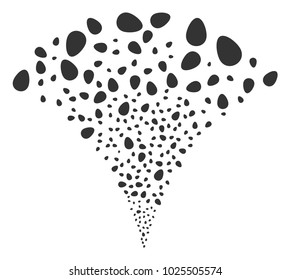 Egg fireworks fountain. Vector illustration style is flat iconic symbols. Object fountain created from random pictographs as egg fireworks.