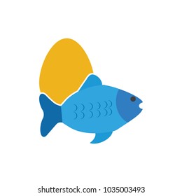Egg Fish Logo Icon Design