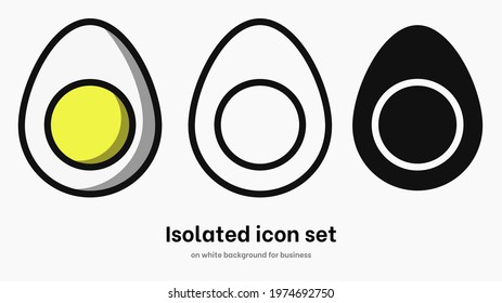 Egg flat icon set. Egg flat vector for nutrition and logo. Isolated allergen icon set on white background for health and diet 