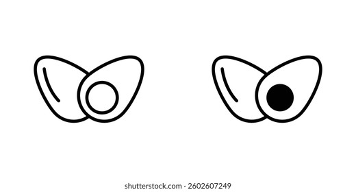 Egg flat Icons in line outline and flat solid style on white background
