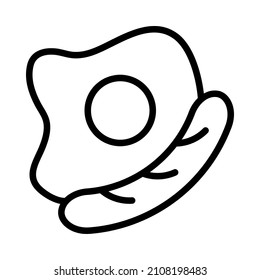 Icono de línea plana de huevo. Comida orgánica. Símbolo de esquema para concepto móvil y diseño web, tienda.