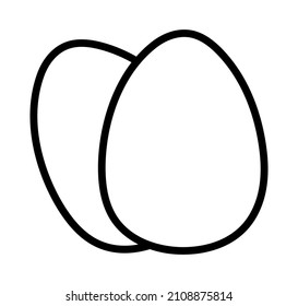Icono de línea plana de huevo. Comida orgánica. Símbolo de esquema para concepto móvil y diseño web, tienda.