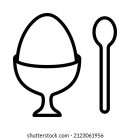 Icono de línea plana de huevo. Comida orgánica. Símbolo de esquema para concepto móvil y diseño web, tienda.
