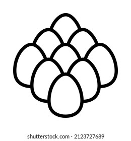 Egg flat line icon. Organic food. Outline sign for mobile concept and web design, store.