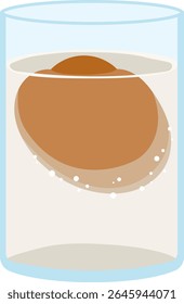 Ilustração de experimento de ovo flutuante em água salgada isolada no fundo branco