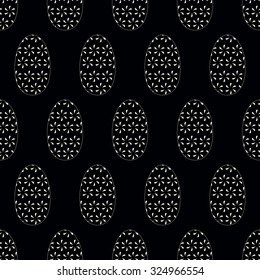 Egg in a floral pattern, seamless vector background.