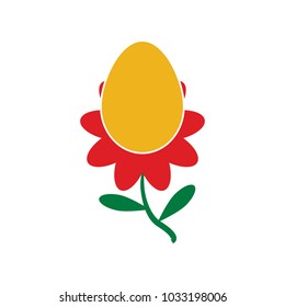 Egg Flower Logo Icon Design