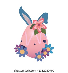 egg and flowers easter