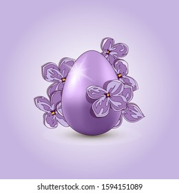 Egg with flowers for the holiday in vector EPS10