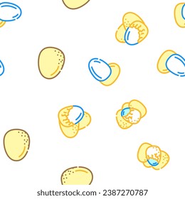 egg food healthy fresh vector seamless pattern thin line illustration