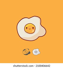 Egg, Food Icon Character with vector Illustration. Colorful, color variations, editable, and resizable.