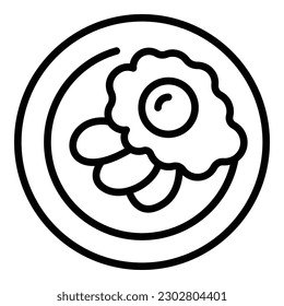 Egg food icon outline vector. Dish plate. Peri haiti