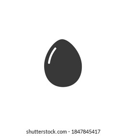 Egg Food Icon Solid Breakfast silhouette On White