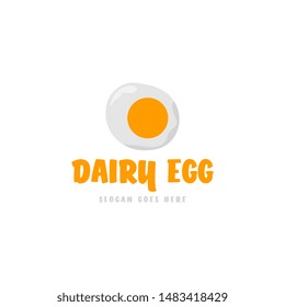 Egg food logo template. Omelette logo vector. Fried egg logo concept. Fast food made from eggs
