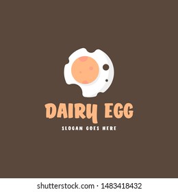 Egg food logo template. Omelette logo vector. Fried egg logo concept. Fast food made from eggs