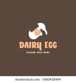 Egg food logo template. Omelette logo vector. Fried egg logo concept. Fast food made from eggs