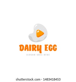 Egg food logo template. Omelette logo vector. Fried egg logo concept. Fast food made from eggs