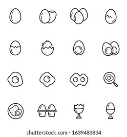 Egg Food Menu Icon Set. Illustration isolated on white background for graphics and web design