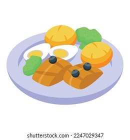 Egg food snack icon isometric vector. Portugal cuisine. Meal dish