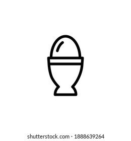 icono de la línea vector de alimento de huevo