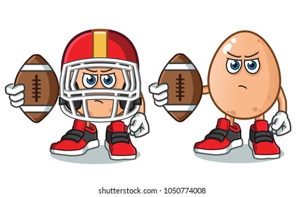 egg football america vector cartoon illustration