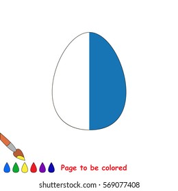 The Egg Form, the coloring book to educate preschool kids with easy gaming level, the kid educational game to color the colorless half by sample.