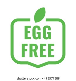 Egg free badge logo, icon. Flat vector illustration on white background. Can be used business company for eco, organic, bio theme.