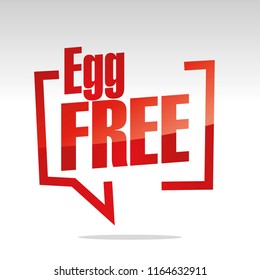 Egg free in brackets speech red white isolated sticker icon