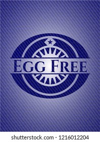 Egg Free emblem with jean texture