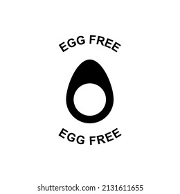 Egg free food label icon  in black flat glyph, filled style isolated on white background