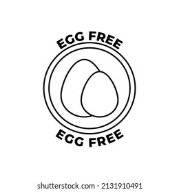 Egg free food label icon in black line style icon, style isolated on white background