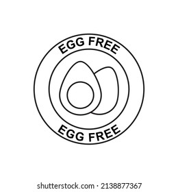 Egg free food label icon in black line style icon, style isolated on white background