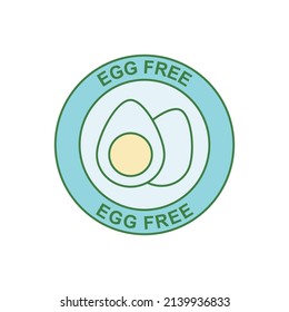 Egg free food label icon in color icon, isolated on white background 