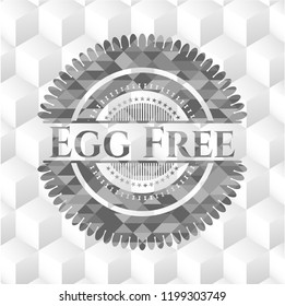 Egg Free grey badge with geometric cube white background