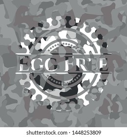 Egg Free grey camouflaged emblem. Vector Illustration.