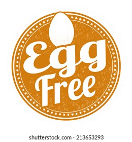 Egg free grunge rubber stamp on white background, vector 