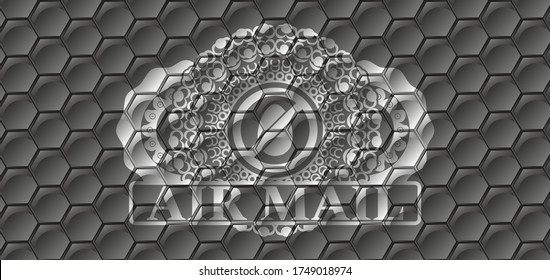 egg free icon and Air mail text grey pattern geometric realistic badge. Trendy exquisite background. Intense illustration. 