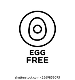 egg free icon Black and white outline vector