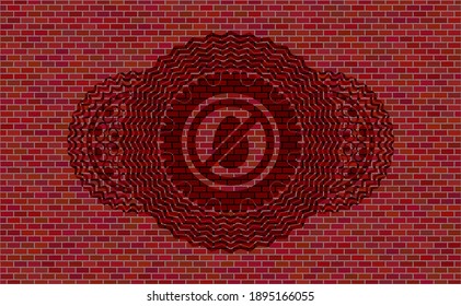 icono libre de huevos dentro de la pared de piedra de ladrillo rojo, insignia realista. Los azulejos de lujo. Ilustración vectorial. 