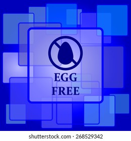 Egg free icon. Internet button on abstract background. 