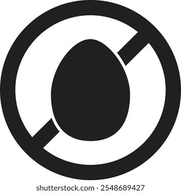 Icono libre del huevo aislado en el fondo blanco . No hay señal de huevo. Ilustración vectorial