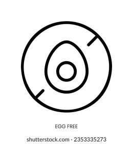 egg free icon. Line Art Style Design Isolated On White Background