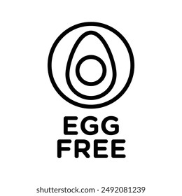 egg free icon linear logo mark in black and white
