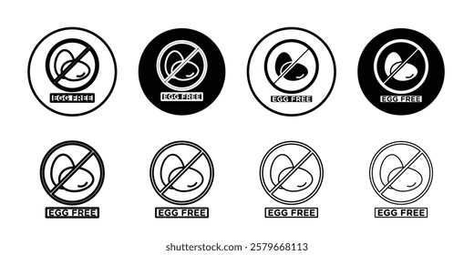 egg free icon Outline thin set pack series